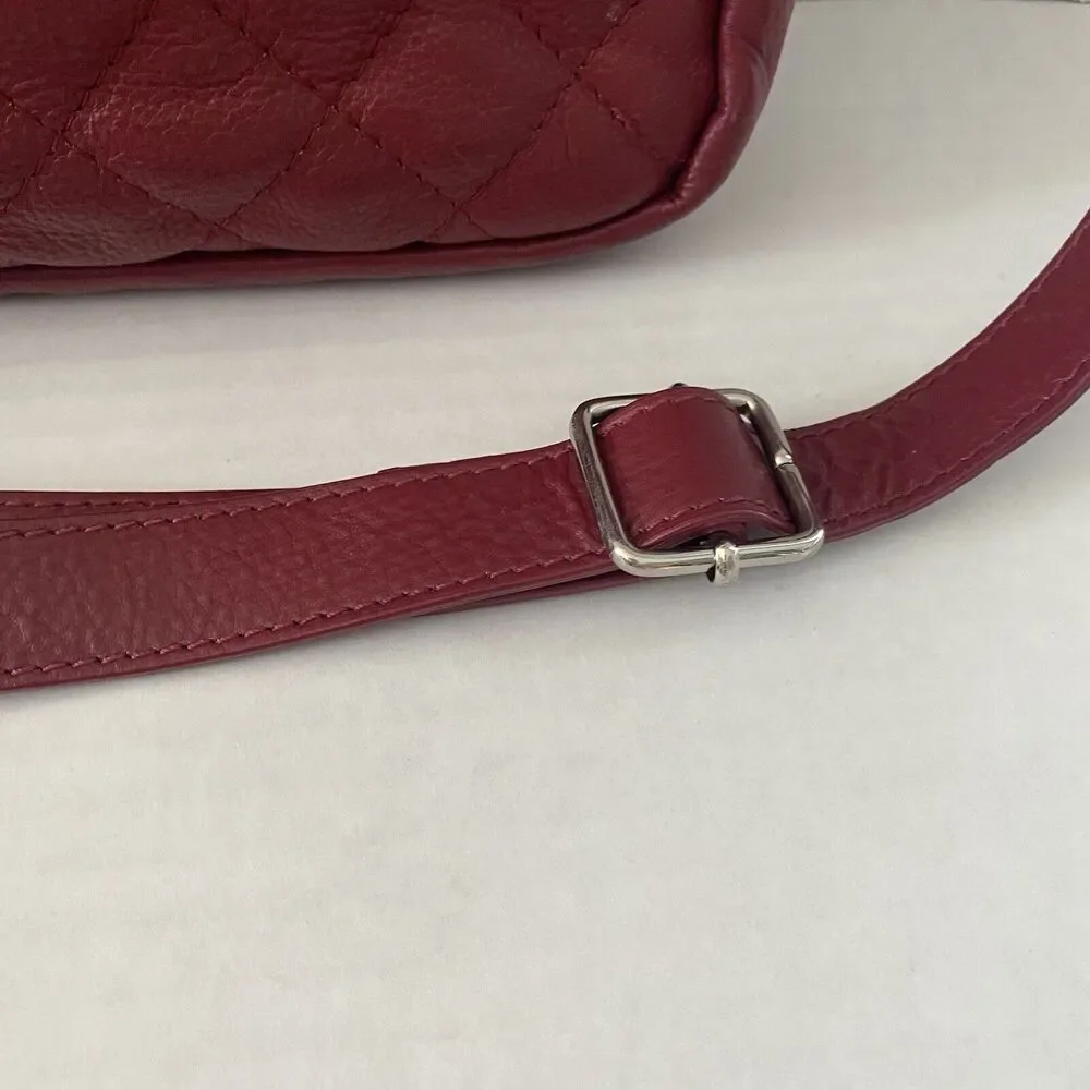 Osprey London Red Genuine Leather Quilted Laptop/Travel Bag